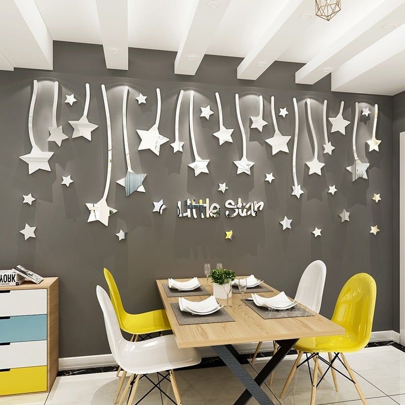 Tranh mica 3d dán tường mẫu tranh little star, ngôi sao trang trí phòng khách, phòng bếp