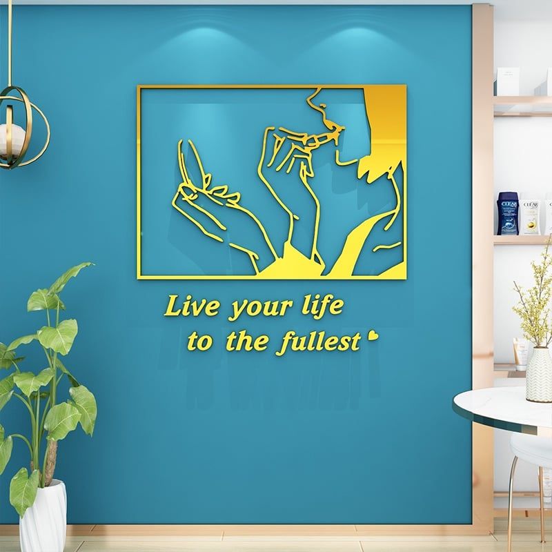 Tranh mica EPeBen dán tường nổi 3d hình Welcome decor trang trí cửa hàng nail, làm móng, tiệm làm đẹp