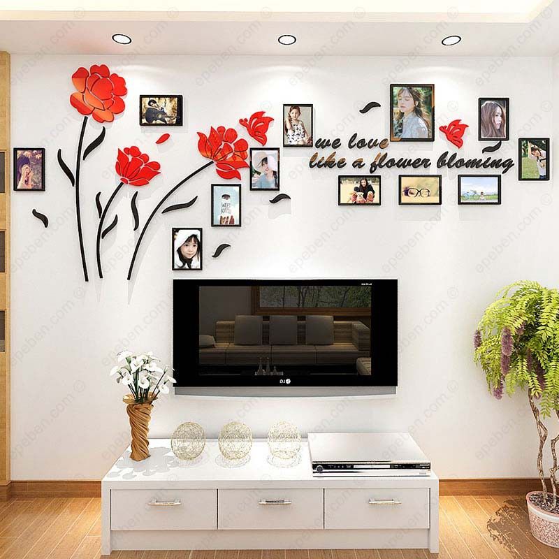 Tranh mica EPeBen dán tường nổi 3d hình khung ảnh chủ đề gia đình family decor trang trí phòng khách, nhà cửa