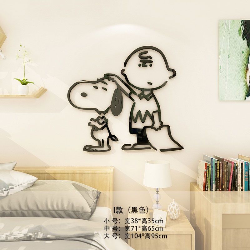 Tranh mica EPeBen dán tường nổi 3d hình Thước snoopy & friend decor trang trí phòng cho bé, Trường mầm non, cửa hàng