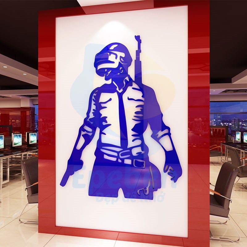 Tranh mica EPeBen dán tường nổi 3d hình pubg winner dinner chicken dinner decor trang trí quán game, net