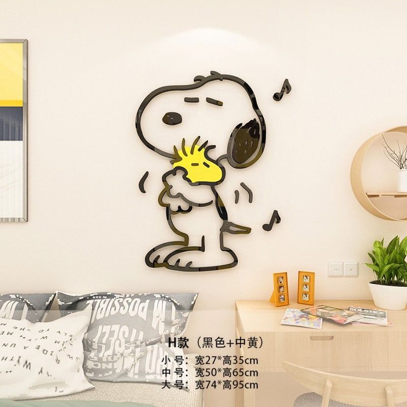 Tranh mica EPeBen dán tường nổi 3d hình Thước snoopy & friend decor trang trí phòng cho bé, Trường mầm non, cửa hàng