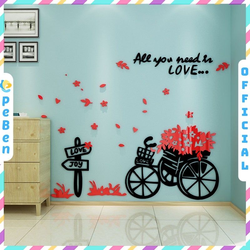 Tranh mica EPeBen dán tường nổi 3d hình yêu là cho đi decor trang trí quán ăn, nhà hàng, phòng ngủ, nail