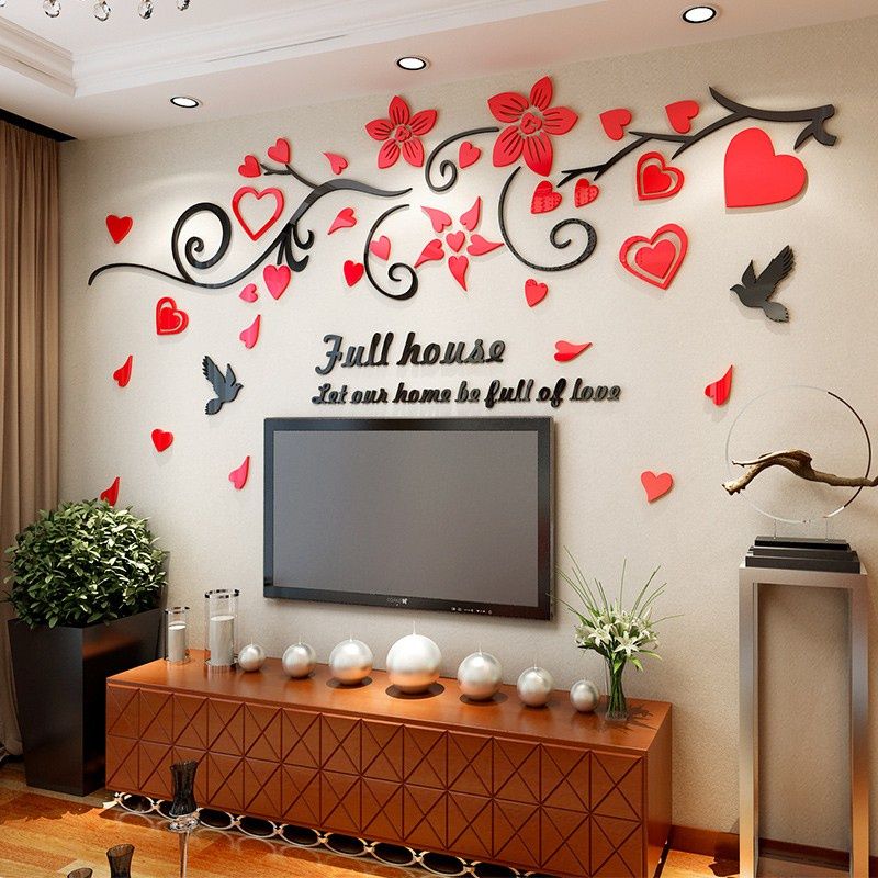 Tranh mica EPeBen dán tường nổi 3d hình ngôi nhà tràn đầy yêu thương decor trang trí phòng ngủ, phòng cưới