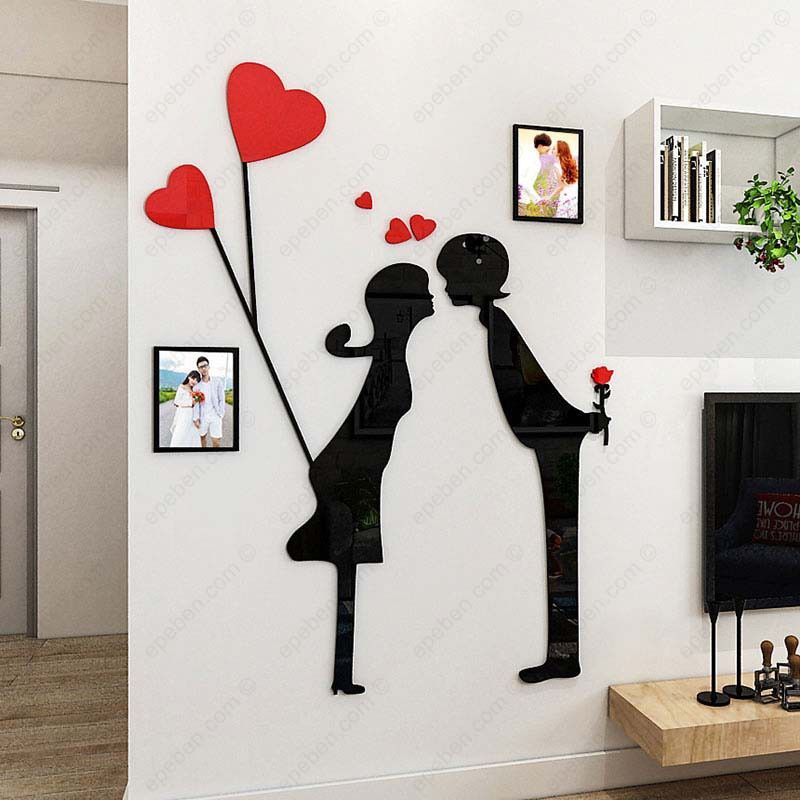 Tranh mica EPeBen dán tường nổi 3d hình ảnh kỷ niệm hẹn hò decor trang trí phòng khách, phòng làm việc