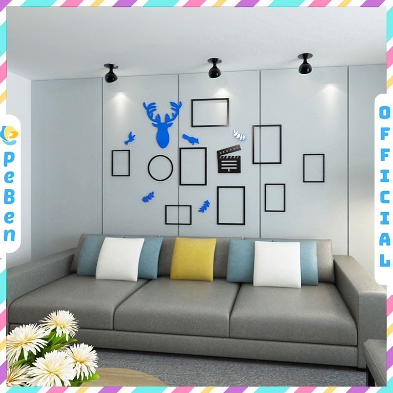 Tranh mica EPeBen dán tường nổi 3d hình khung ảnh phong cách châu âu decor trang trí phòng khách, nhà cửa