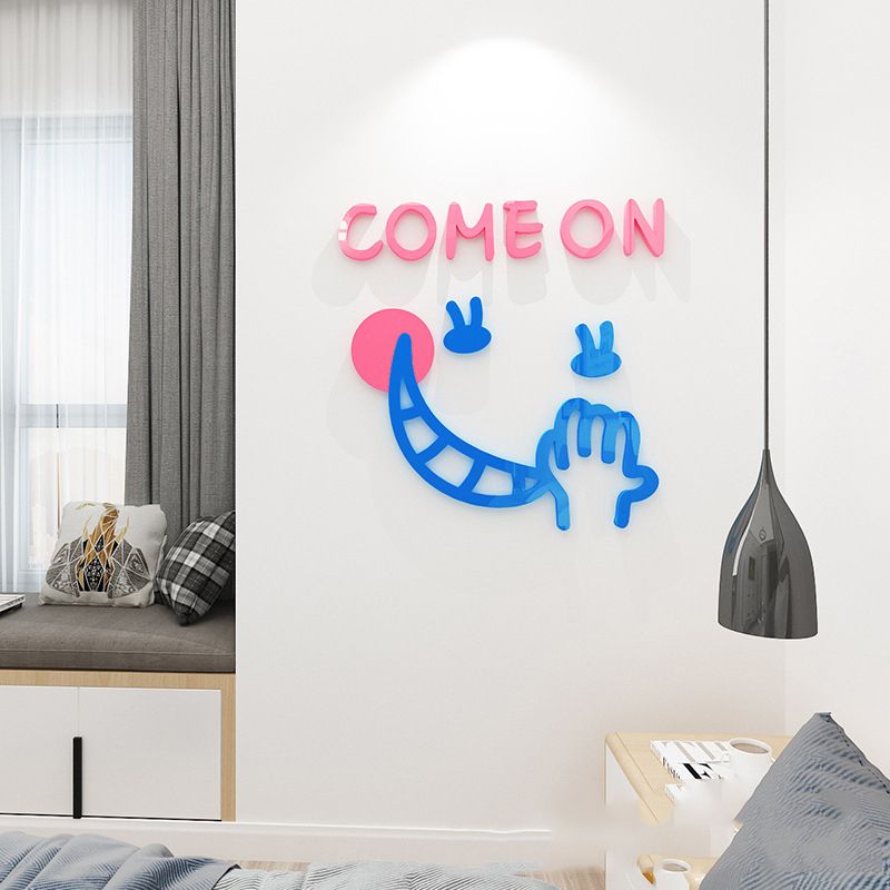 Tranh Mica 3d Dán Tường Các Biểu Tượng Cảm Xúc Trang Trí Quán Trà Sữa, Cafe, Trà Chanh