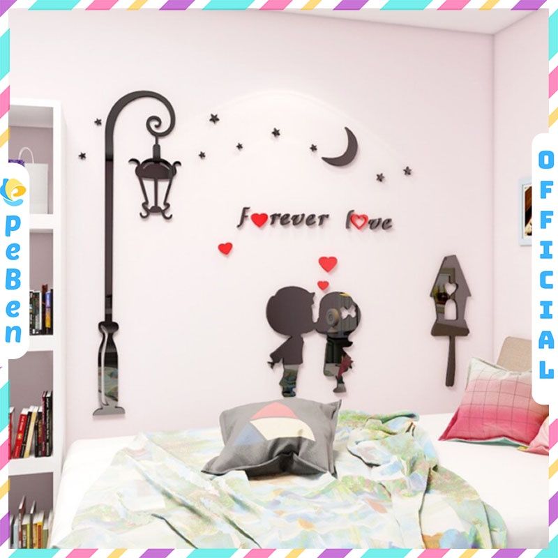 Tranh mica EPeBen dán tường nổi 3d hình đôi tình nhân, tranh decor trang trí phòng khách, phòng ngủ