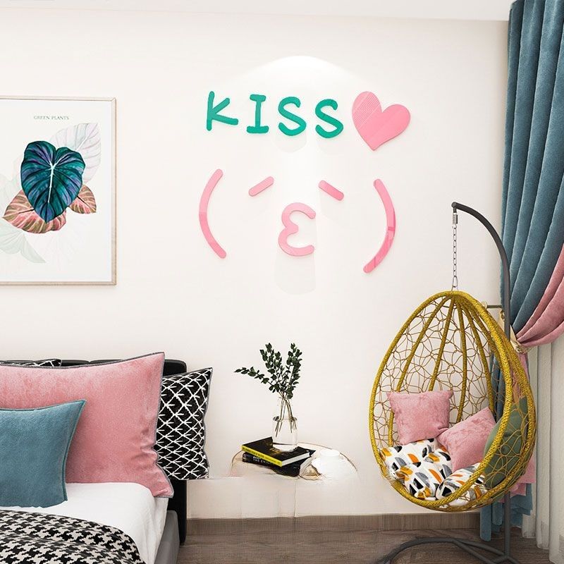 Tranh Mica 3d Dán Tường Các Biểu Tượng Cảm Xúc Trang Trí Quán Trà Sữa, Cafe, Trà Chanh