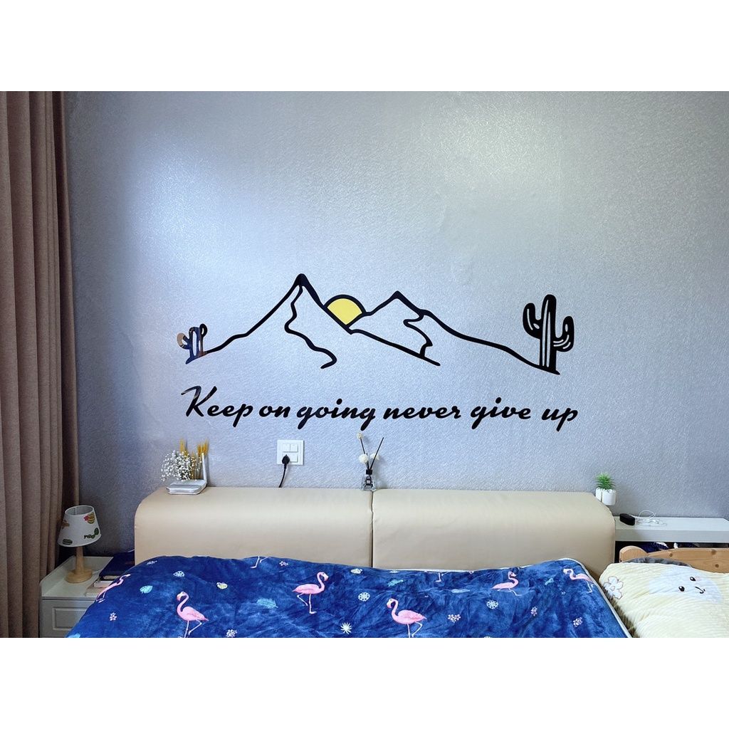 Tranh mica EPeBen dán tường nổi 3d hình ngọn núi cổ vũ tinh thần decor trang trí tường văn phòng công ty, phòng làm việc