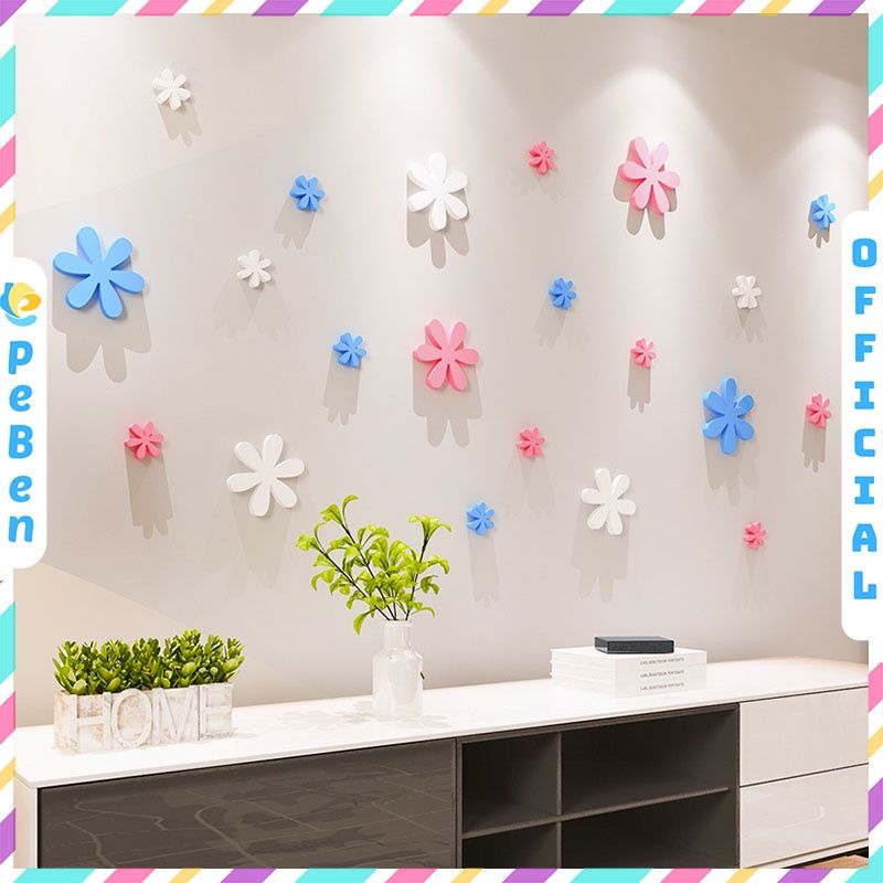 Tranh mica EPeBen dán tường nổi 3d hình hoa cho phòng ấm áp decor trang trí phòng khách, phòng ngủ, cưới