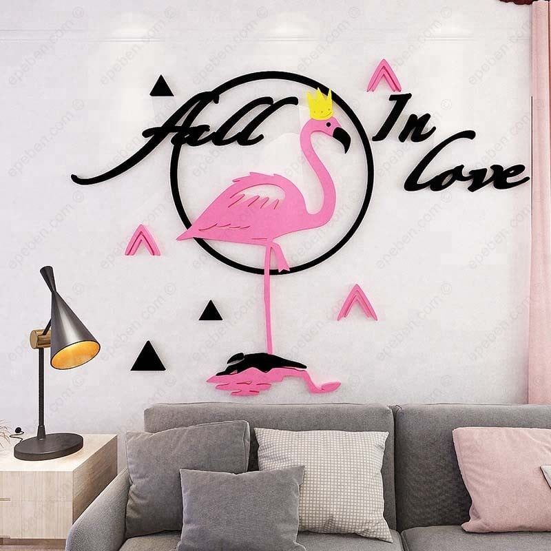 Tranh mica EPeBen dán tường nổi 3d hình tình yêu trọn vẹn decor trang trí phòng khách, phòng ngủ phòng cưới