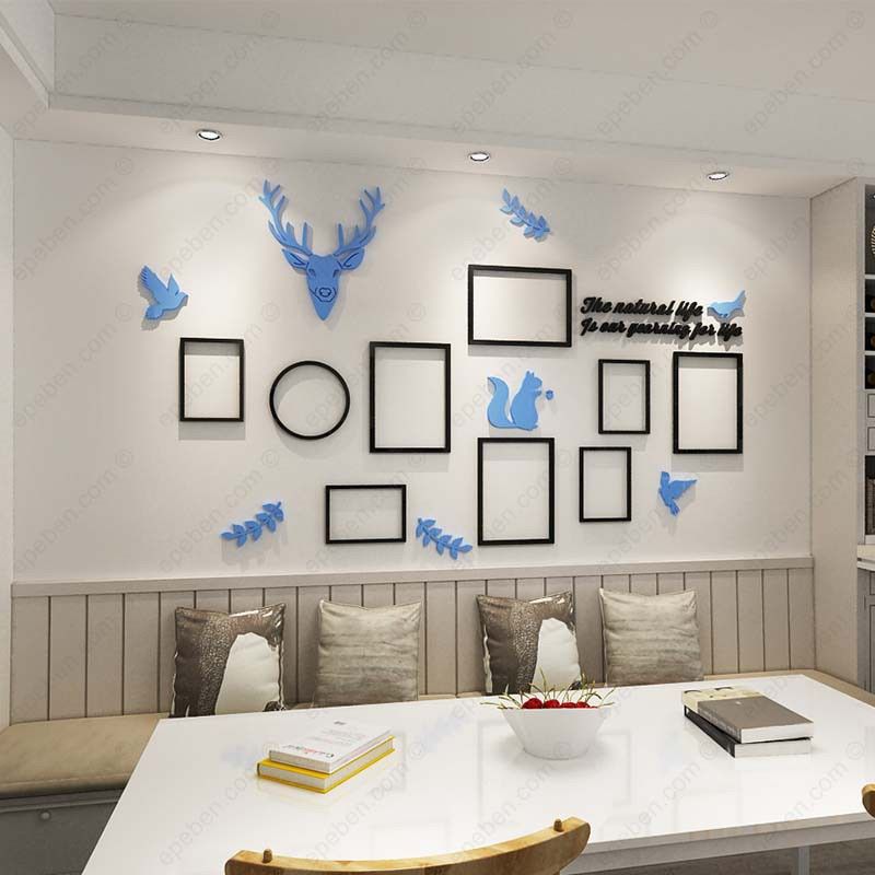 Tranh mica EPeBen dán tường nổi 3d hình khung ảnh phong cách châu âu decor trang trí phòng khách, nhà cửa