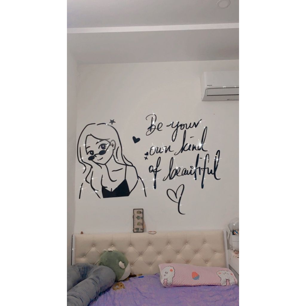Tranh mica EPeBen dán tường nổi 3d hình Be your own kind of beautiful decor trang trí spa, phòng ngủ, nail
