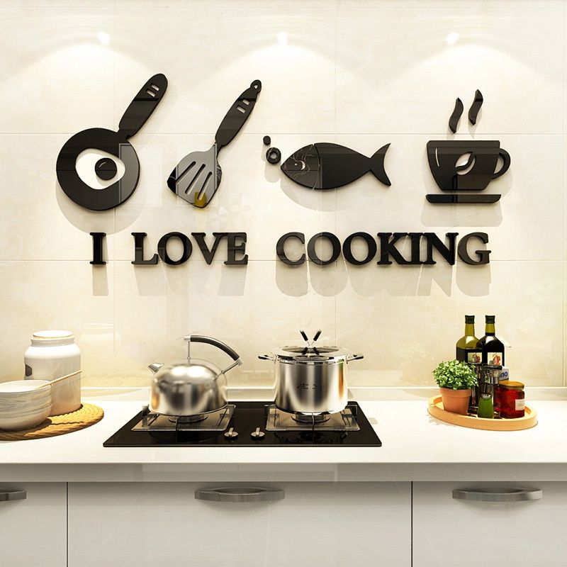 Tranh mica EPeBen dán tường nổi 3d hình dụng cụ bếp decor trang trí phòng bếp nhà ăn cooking nhà hàng