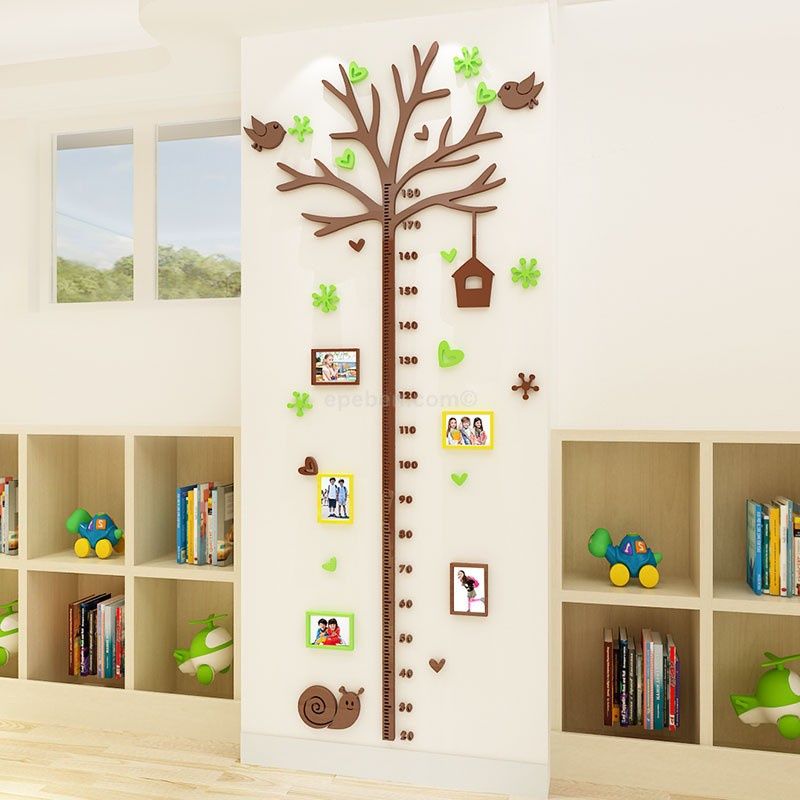 Tranh mica EPeBen dán tường nổi 3d hình Thước đo chiều cao cho bé Cây Khung Ảnh Đo Chiều Cao trang trí phòng cho bé