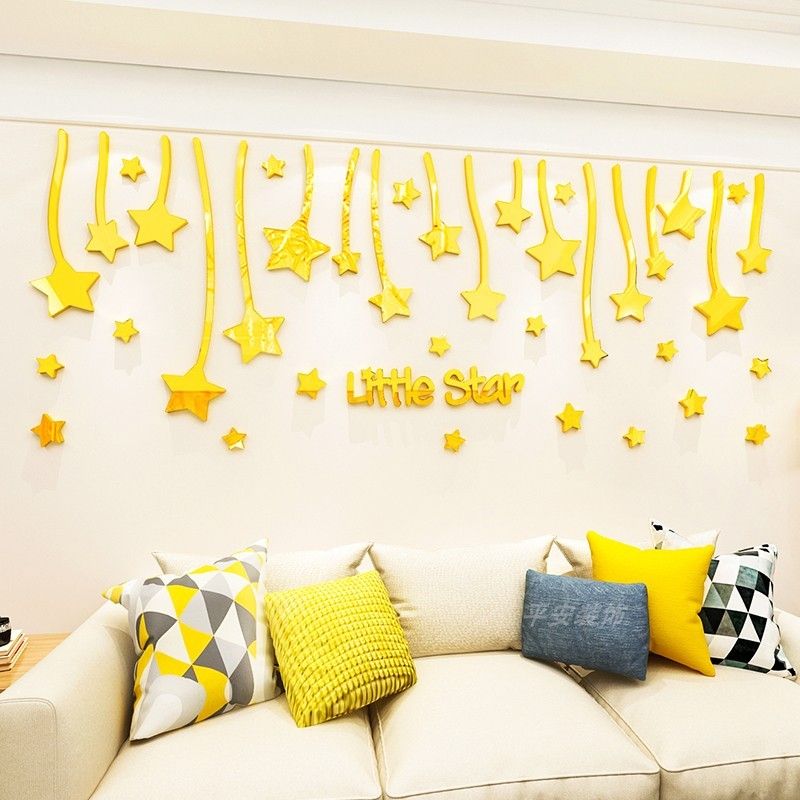 Tranh mica 3d dán tường mẫu tranh little star, ngôi sao trang trí phòng khách, phòng bếp