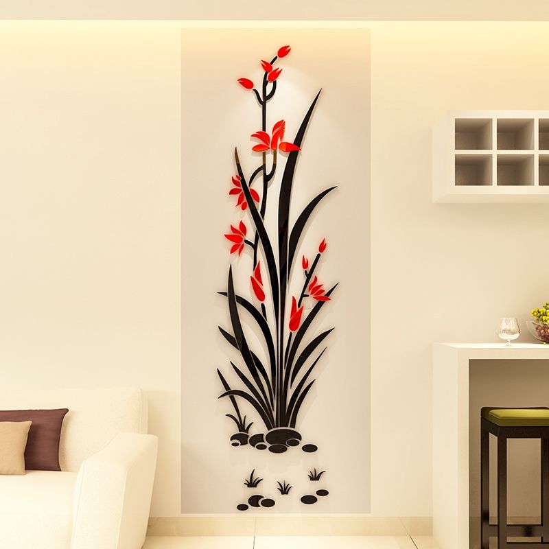 Tranh mica 3d dán tường mẫu tranh hoa đào hoa sen Vạn Sự Như Ý Tấn Tài Tấn Lộc, trang trí phòng khách, phòng bếp