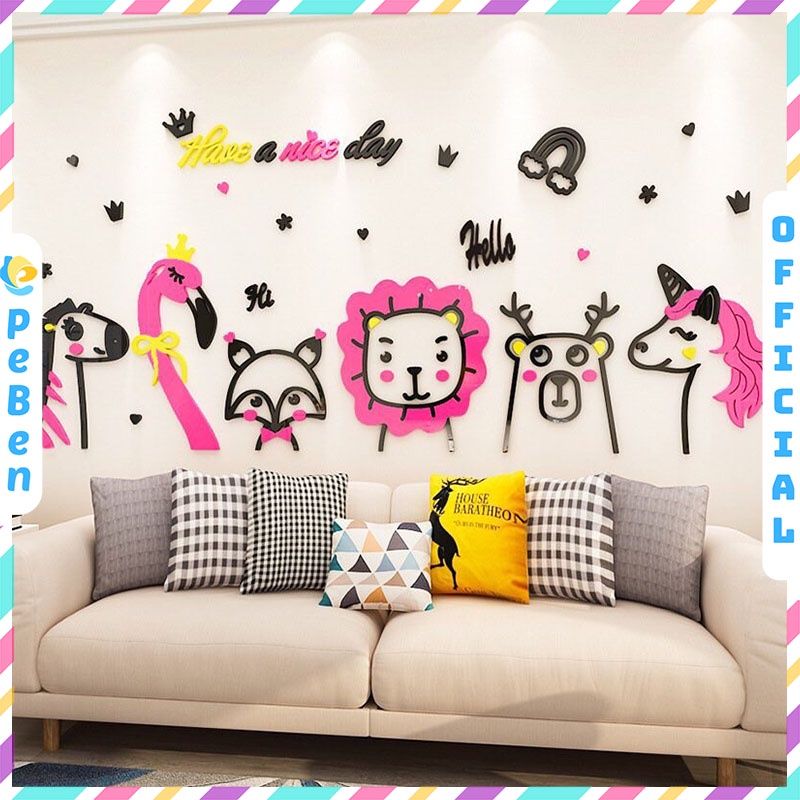 Tranh mica EPeBen dán tường nổi 3d hình have a nice day decor trang trí phòng khách, phòng ngủ, khu chơi