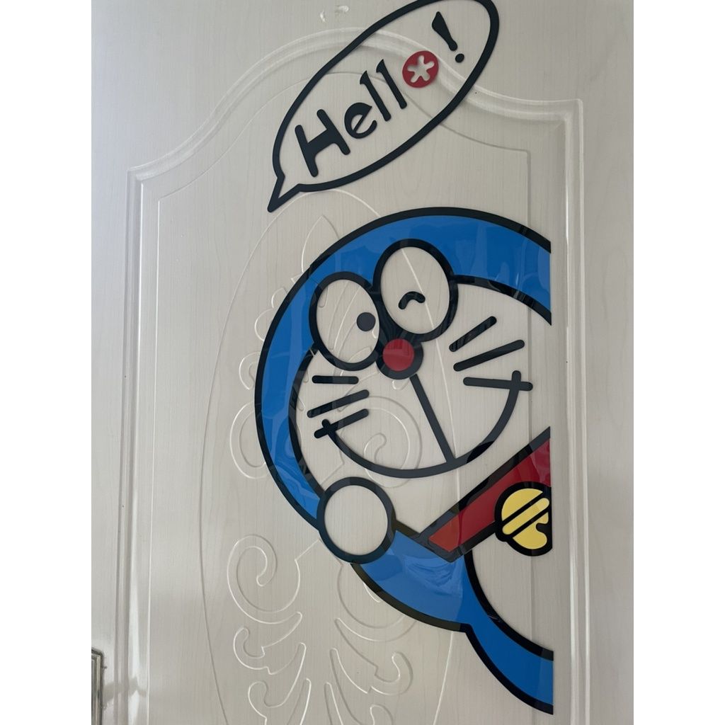 Tranh mica EPeBen dán tường nổi 3d hình Doremon decor trang trí Cửa phòng, phòng cho bé