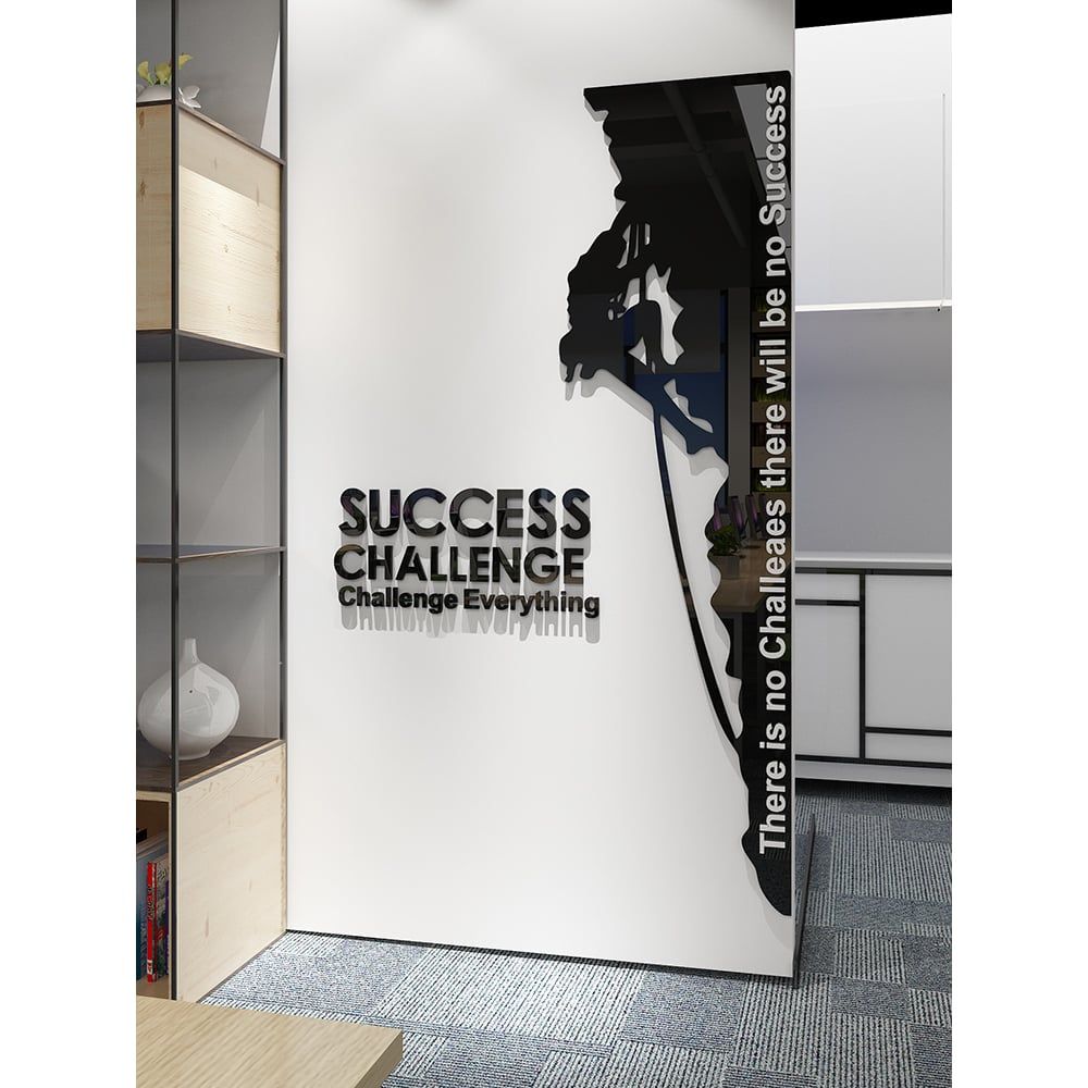 Tranh Mica 3d Dán Tường IDEA, STARTUP, BEST VIEW Trang Trí Văn Phòng Làm Việc, Phòng Tập Gym