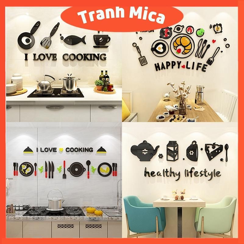 Tranh mica EPeBen dán tường nổi 3d hình dụng cụ bếp decor trang trí phòng bếp nhà ăn cooking nhà hàng