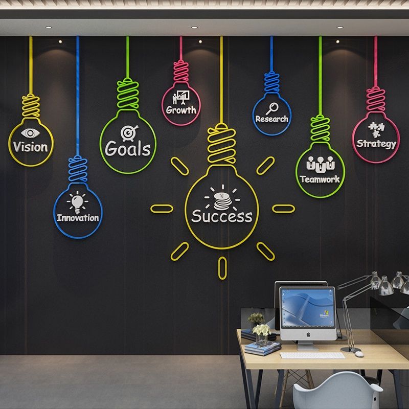 Tranh mica EPeBen dán tường nổi 3d hình success teamwork décor decor trang trí tường văn phòng công ty, phòng làm việc