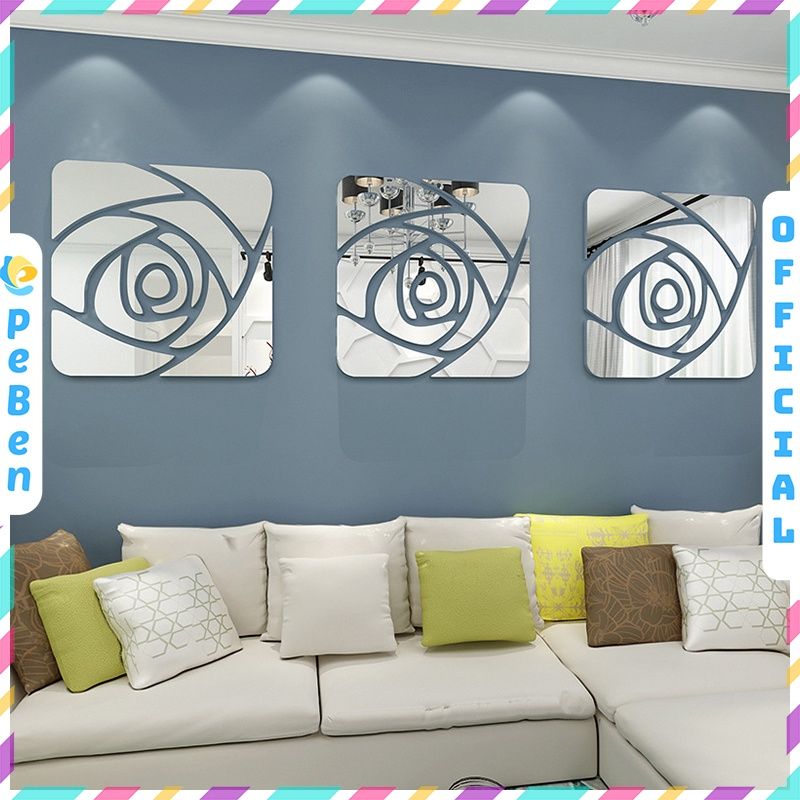 Tranh mica EPeBen dán tường nổi 3d hình Hoa hồng nghệ thuật decor trang trí phòng khách, phòng ngủ, nhà hàng