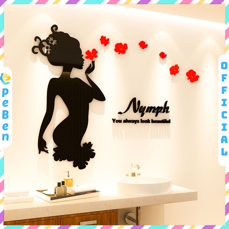 Tranh mica EPeBen dán tường nổi 3d hình cô nàng nymph beautiful quyến rũ decor trang trí cửa hàng,thẩm mỹ,spa