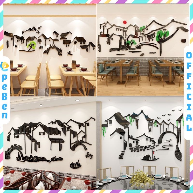 Tranh mica EPeBen dán tường nổi 3d hình tranh mặc thủy decor trang trí quán ăn, nhà hàng, quán nhậu