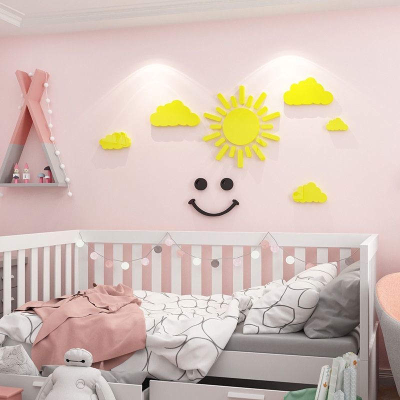 Tranh mica EPeBen dán tường nổi 3d hình dán tường đám mây dễ thương decor trang trí lớp học, mầm non, mẫu giáo