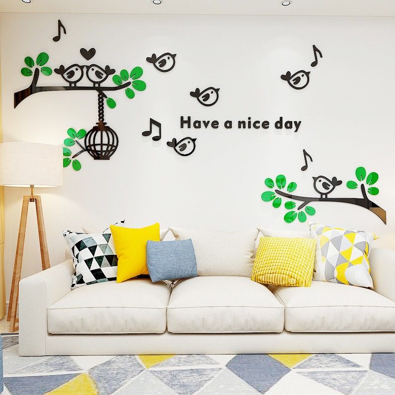 Tranh mica EPeBen dán tường nổi 3d hình ngày mới tốt lành decor trang trí phòng khách, phòng ngủ