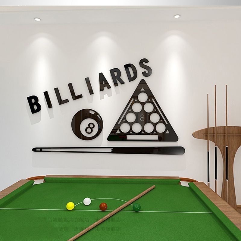 Tranh mica 3d dán tường mẫu tranh trang trí quán Bi-a, Billiard, Clb Bida, Cơ Thủ