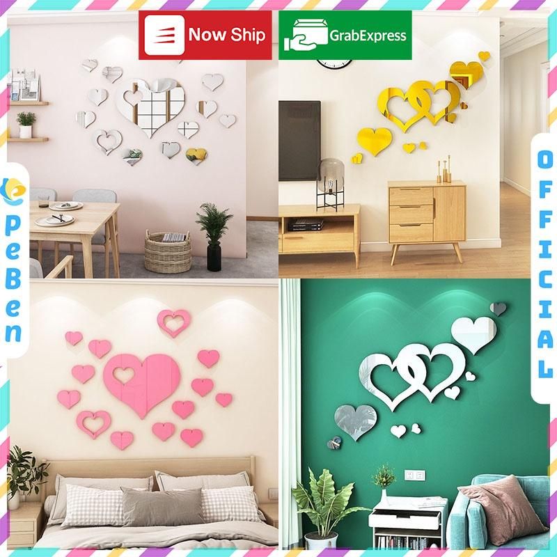 Tranh mica EPeBen dán tường nổi 3d hình Trái tim xinh đẹp decor trang trí phòng khách, phòng ngủ, cửa hàng