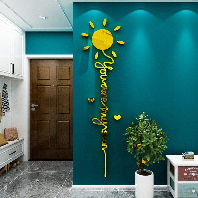 Tranh Mica 3d Dán Tường I Love You, Trái Tim, Ngôi Sao, Mặt Trăng, Mặt Trời Trang Trí Quán Trà Sữa, Cafe, Trà Chanh