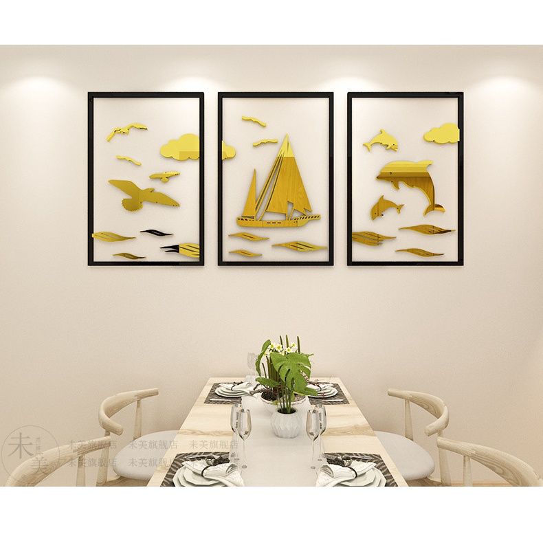 Tranh mica EPeBen dán tường nổi 3d hình Khung cảnh biển diệu kì decor trang trí phòng khách, cửa hàng
