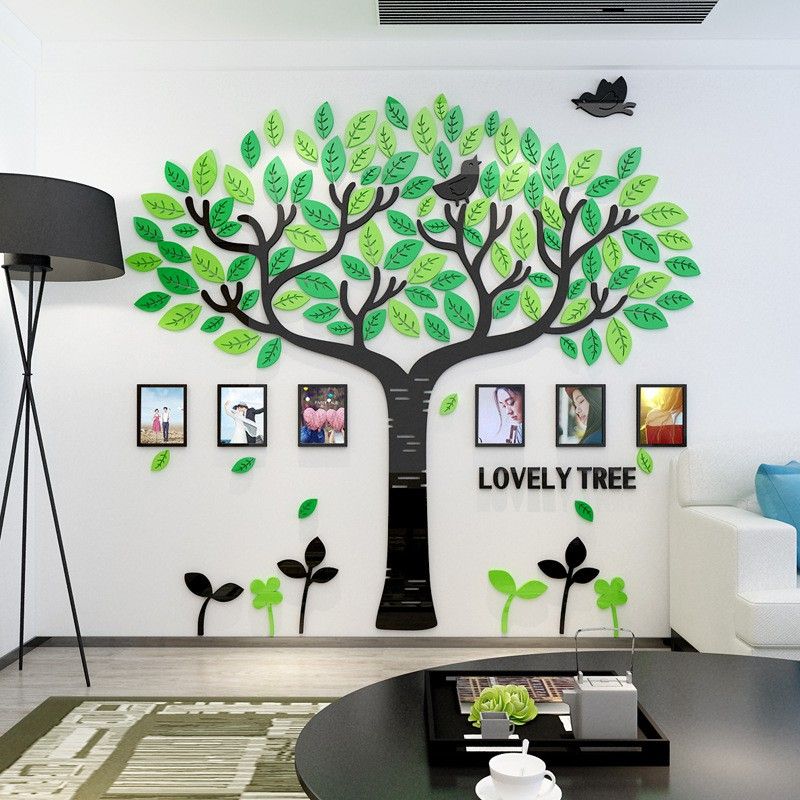 Tranh mica EPeBen dán tường nổi 3d hình cây tình yêu khung ảnh decor trang trí phòng làm việc, phòng họp