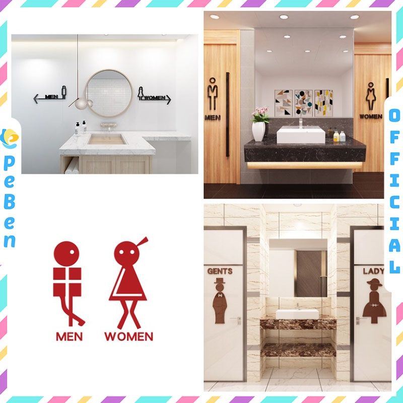 Tranh mica EPeBen dán tường nổi 3d hình dán cửa nhà vệ sinh wc toilet decor trang trí cửa hàng, shop thời trang
