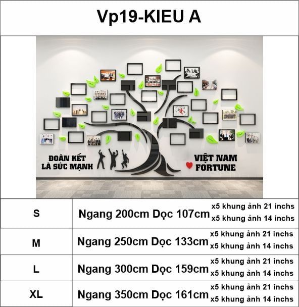 Tranh mica EPeBen dán tường nổi 3d hình Cây khung ảnh Việt Nam Fortune decor trang trí Phòng làm việc, Văn Phòng