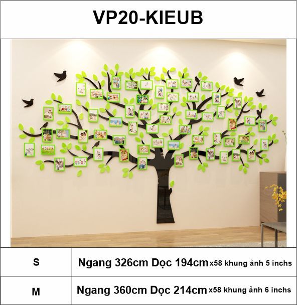 Tranh mica EPeBen dán tường nổi 3d hình Cây khung ảnh decor trang trí Phòng làm việc, Phòng ngủ, Phòng khách