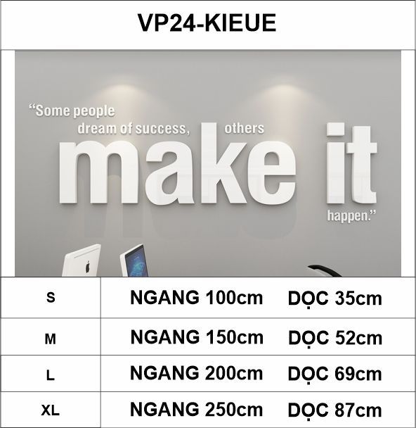 Tranh mica EPeBen dán tường nổi 3d hình Make It decor trang trí Phòng làm việc, Phòng ngủ, Phòng khách