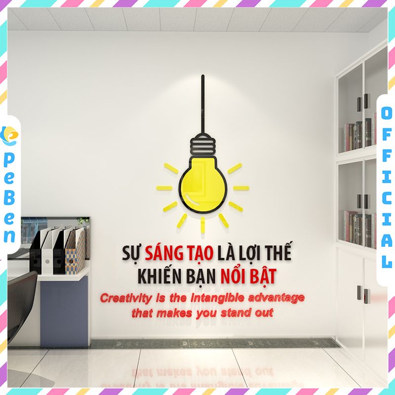 Tranh mica EPeBen dán tường nổi 3d Tạo Động Lực Làm Việc trang trí Văn Phòng, Lớp Học, Phòng Họp