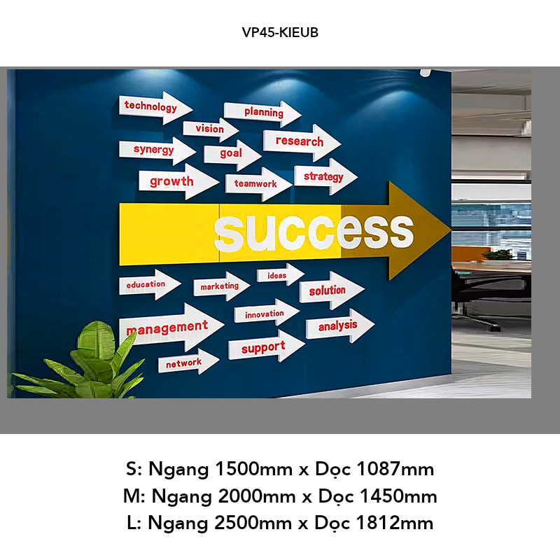 Tranh mica EPeBen dán tường nổi 3d hình Bước tiến thành công decor trang trí Phòng khách, Phòng làm việc, Văn phòng