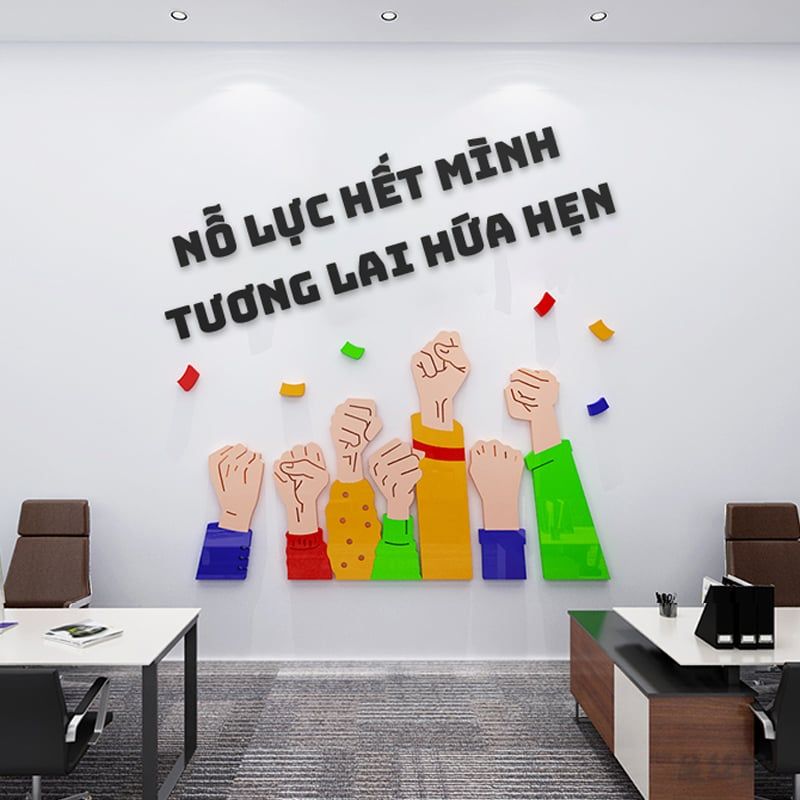 Tranh mica EPeBen dán tường nổi 3d Nỗ Lực Hết Mình Động Lực Làm Việc trang trí Văn Phòng, Lớp Học, Phòng Họp