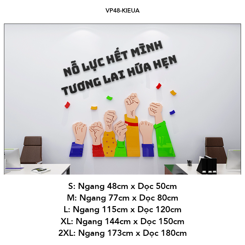 Tranh mica EPeBen dán tường nổi 3d Nỗ Lực Hết Mình Động Lực Làm Việc trang trí Văn Phòng, Lớp Học, Phòng Họp