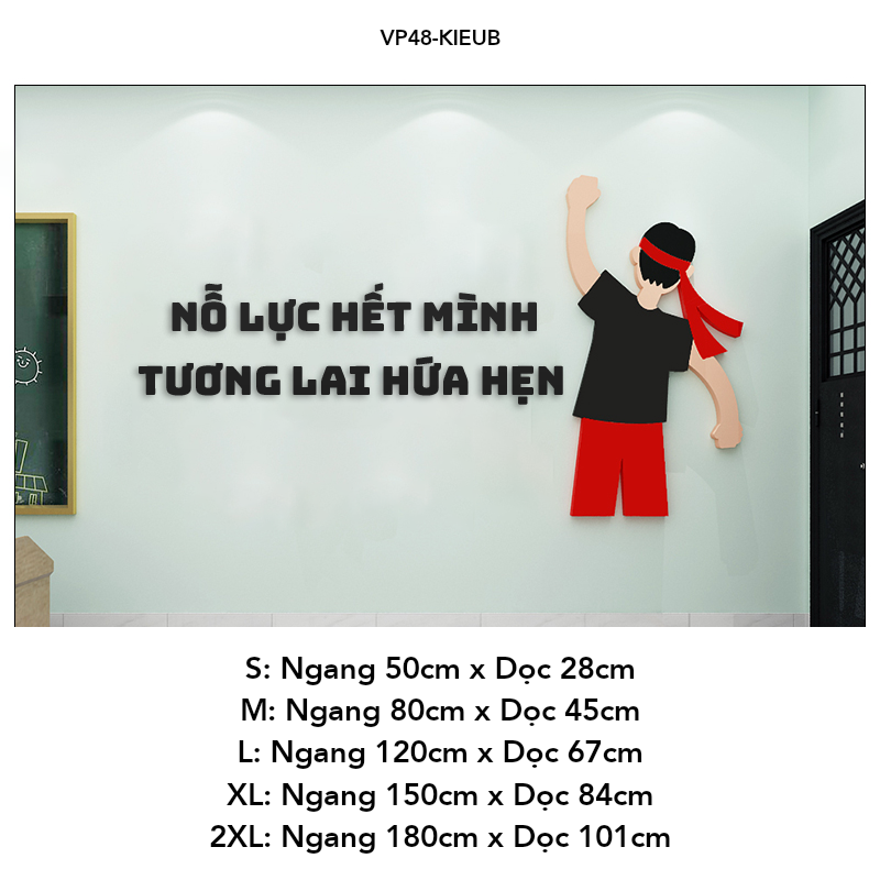 Tranh mica EPeBen dán tường nổi 3d Nỗ Lực Hết Mình Động Lực Làm Việc trang trí Văn Phòng, Lớp Học, Phòng Họp