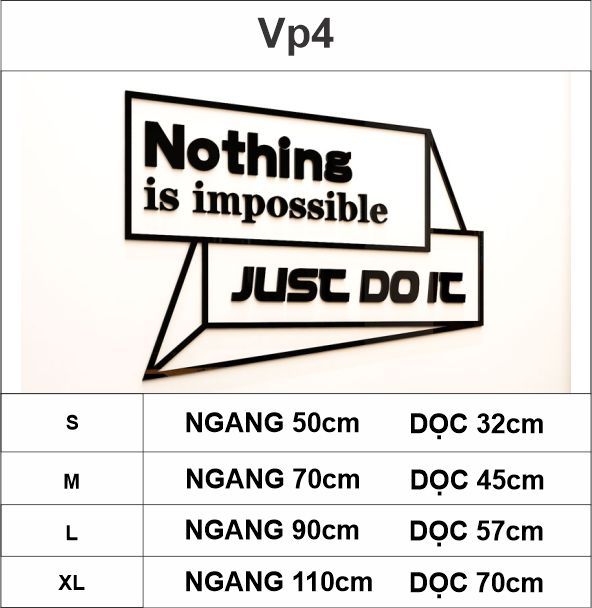 Tranh mica EPeBen dán tường nổi 3d hình Nothing is impossible decor trang trí Phòng làm việc, Phòng ngủ, Phòng khách