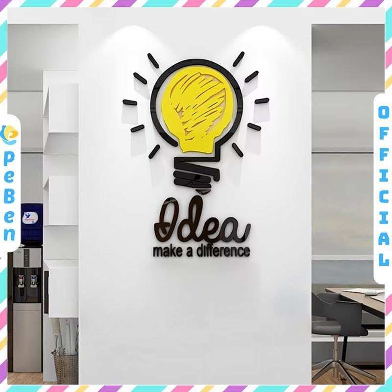Tranh mica EPeBen dán tường nổi 3d hình IDEA decor Trang Trí Văn Phòng,Phòng Làm Việc,Phòng Họp