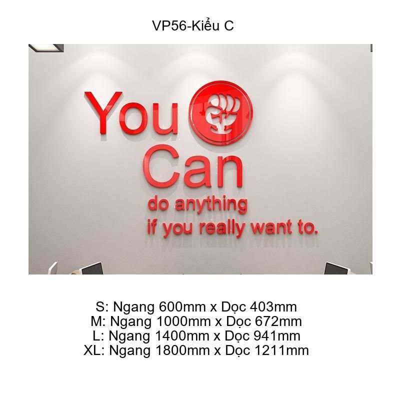 Tranh Mica EPeBen dán tường nổi 3d You Can trang trí Phòng họp ,Văn Phòng