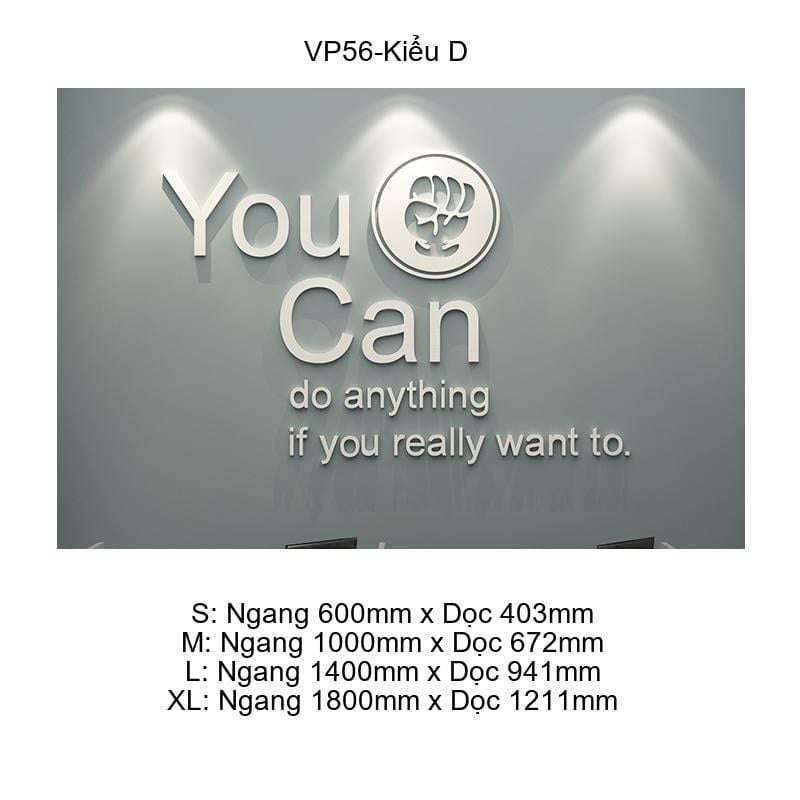 Tranh Mica EPeBen dán tường nổi 3d You Can trang trí Phòng họp ,Văn Phòng